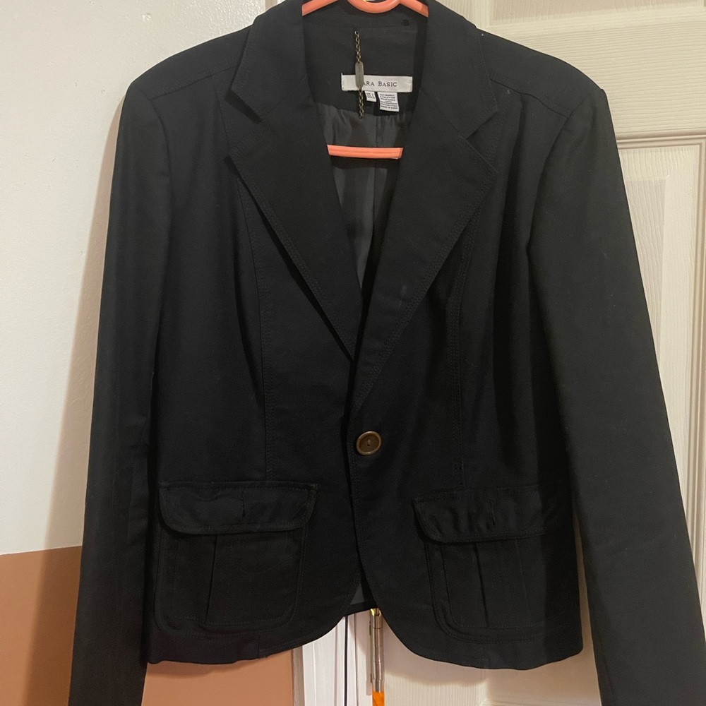 Zara Basic Women’s Black Causal Jacket Blazer Size Large